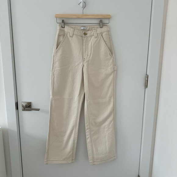 Aritzia Pants - Aritzia TNA Greenwich Carpenter Pants - 0, whisper white, Short Length